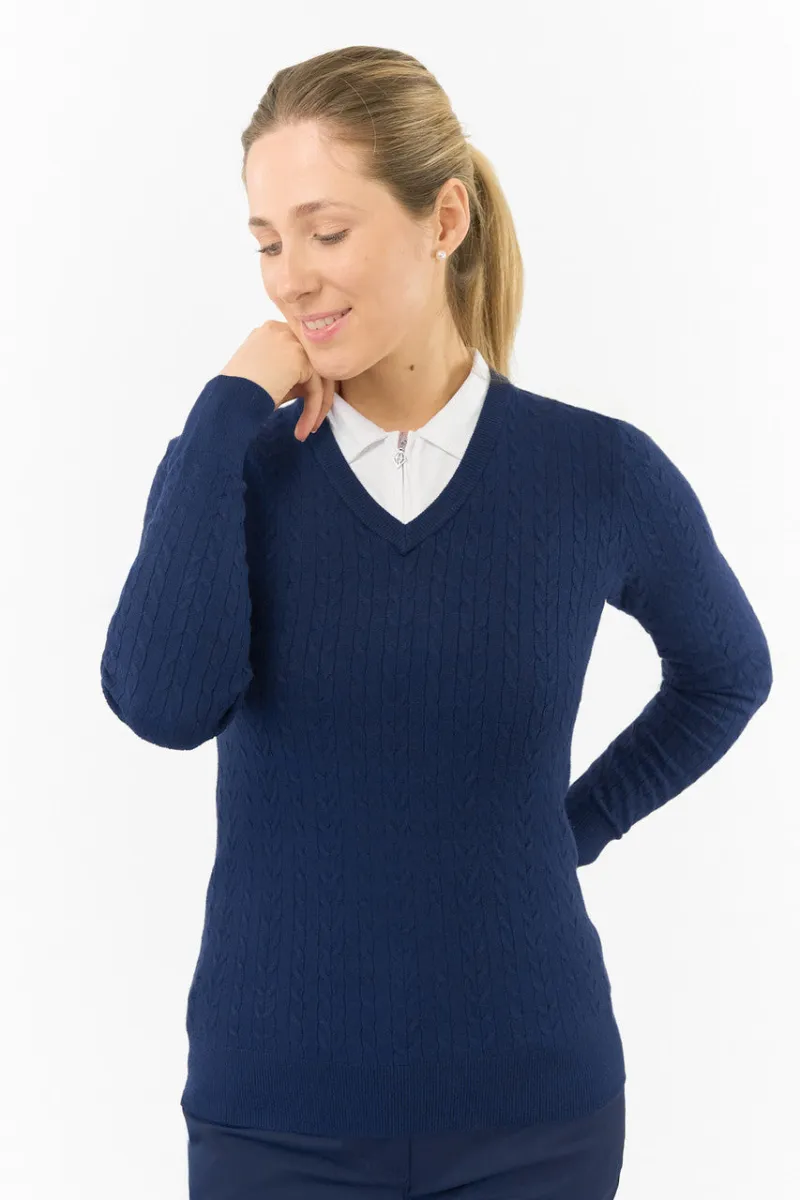 PURE GOLF SUZIE SUERWEIGHT JUMPER NAVY