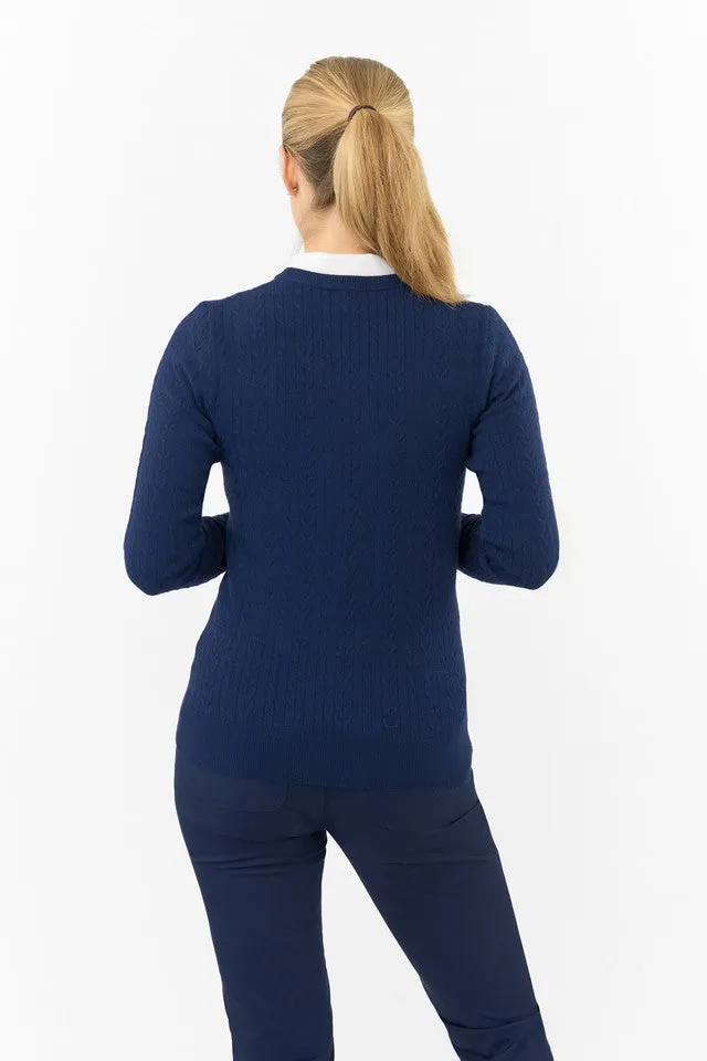 PURE GOLF SUZIE SUERWEIGHT JUMPER NAVY - Image 2
