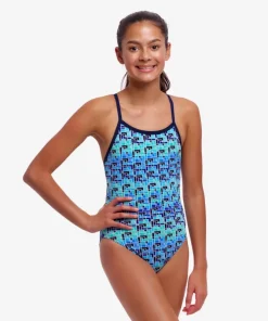 FUNKITA GIRLS ONE PIECE SINGLE STRAP SWIMMING COSTUME JACK STACK