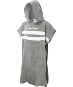 NORTHCORE 2025 BEACH BASHA STRIPE HOODED CHANGE TOWEL GREY