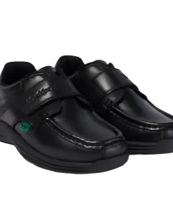 Kickers Junior Boys Shoe Reasan Strap Leather Black