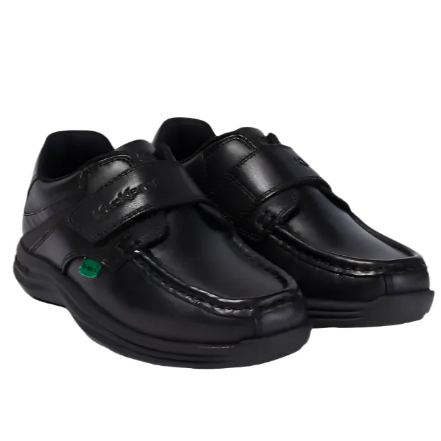 Kickers Junior Boys Shoe Reasan Strap Leather Black