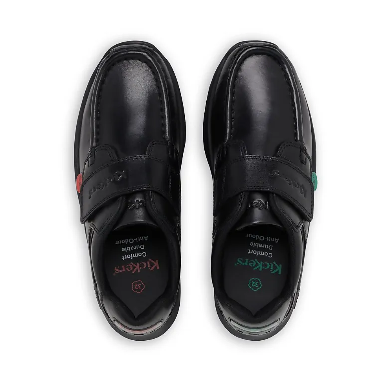 Kickers Junior Boys Shoe Reasan Strap Leather Black - Image 3