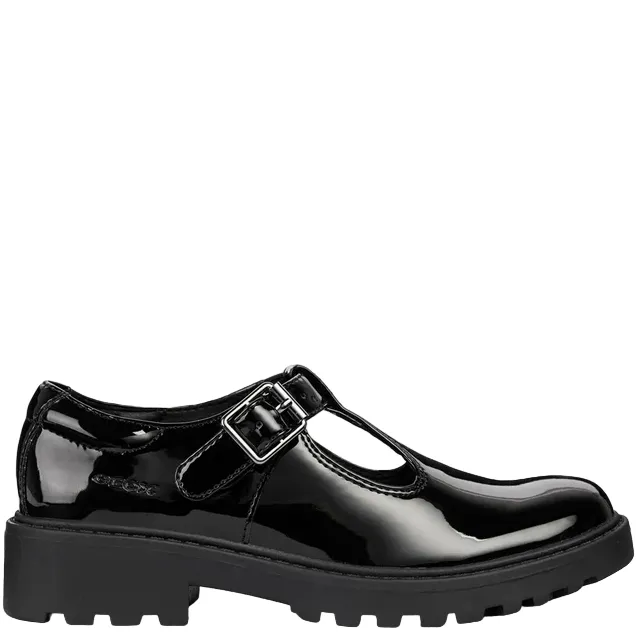 Geox Girls J Casey Shoe J8420E Black Patent - Image 3