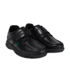 Kickers Youth Boys Shoe Reasan Strap Leather Black