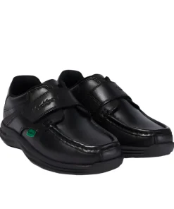 Kickers Youth Boys Shoe Reasan Strap Leather Black