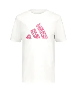 Adidas Girls T-Shirt Animal Logo White