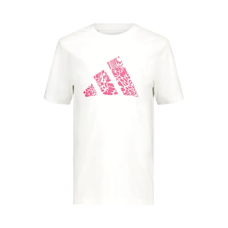 Adidas Girls T-Shirt Animal Logo White