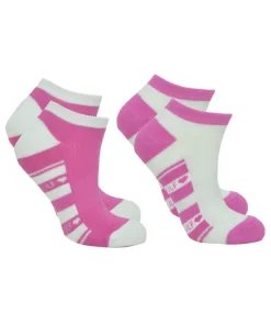 PURE GOLF DIXIE 2 PACK SOCKS AZALEA PINK 4-7