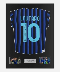 Framed Lautaro Martinez Signed Inter Milan Shirt Home [Classic]