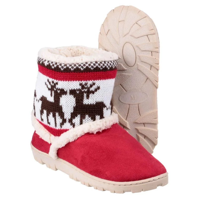 Mirak Denmark Jnr Pull On Bootie Slipper Red - Image 2