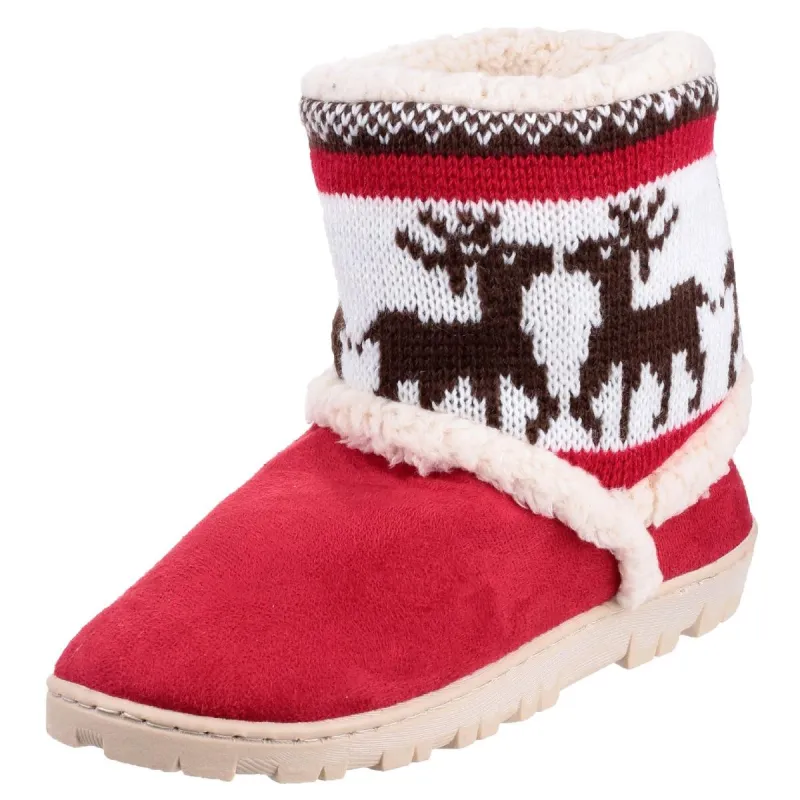Mirak Denmark Jnr Pull On Bootie Slipper Red - Image 3