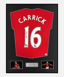 Framed Michael Carrick Signed Manchester United Shirt Home 2015-16 [Classic]