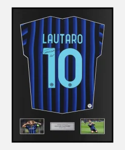 Framed Lautaro Martinez Signed Inter Milan Shirt 2025-26 Home [Classic]