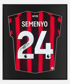 Framed Semenyo Signed Shirt, AFC Bournemouth Home [Lite]