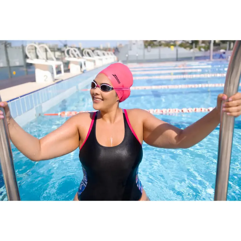 ZOGGS LONG HAIR LATEX CAP PINK - Image 2