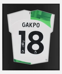 Framed Cody Gakpo Signed Liverpool Shirt 2024-25 Away [Lite]