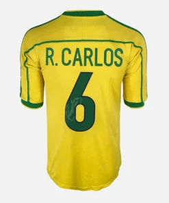 Roberto Carlos Signed Brazil Shirt 1998-00 Home [6]