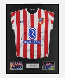 Framed Squad Signed Atletico Madrid Shirt 2025-26 Home [Classic]