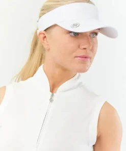 LADIES SURPRIZESHOP ADJUSTABLE VELCRO GOLF VISOR WITH BUILT IN BALL MARKER WHITE