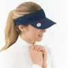 LADIES SURPRIZESHOP ADJUSTABLE VELCRO VISOR WITH BALL MARKER NAVY