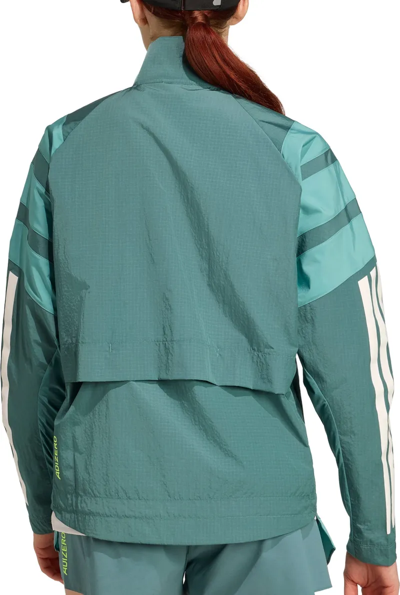 adidas Adizero Archive Womens Running Jacket - Green - Image 2