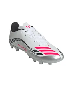 Adidas Junior Football Boot F50 Messi Club FG/MG Cloud White/Lucid Red/Silver Metallic