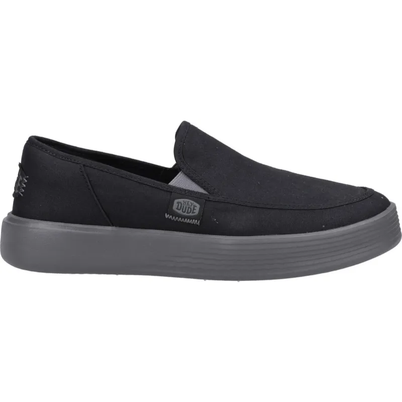 HEYDUDE Sunapee Canvas Shoe Black/Charcoal - Image 3