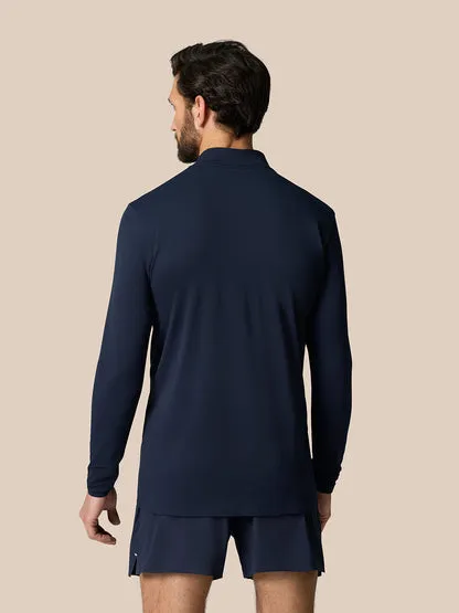 CASTORE MENS 1/4 ZIP LONG SLEEVE TOP MIDNIGHT NAVY/WHITE - Image 2