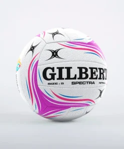 GILBERT SPECTRA MATCH NETBALL BALL WHITE/PURPLE SIZE 5
