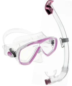 CRESSI ESTRELLA +SEAL DRY MASK/SNORKEL COMBO SENIOR CLEAR/PINK