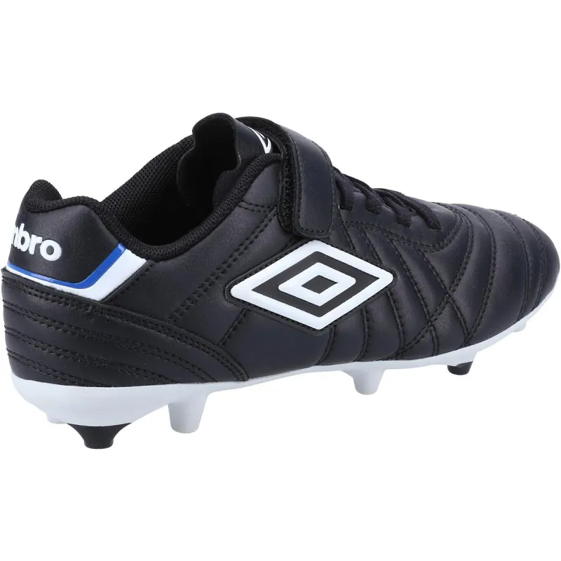 Umbro Speciali Liga Firm Ground Jnr Velcro Football Boot Black/White - Image 3