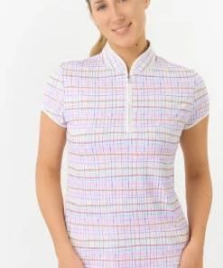 PURE GOLF RISE LADIES CAP SLEEVE POLO SHIRT PASTEL CORE