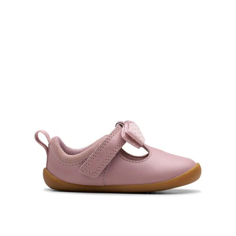 Clarks Girls Pre Walker Roamer Trim Dusty Pink - Image 2