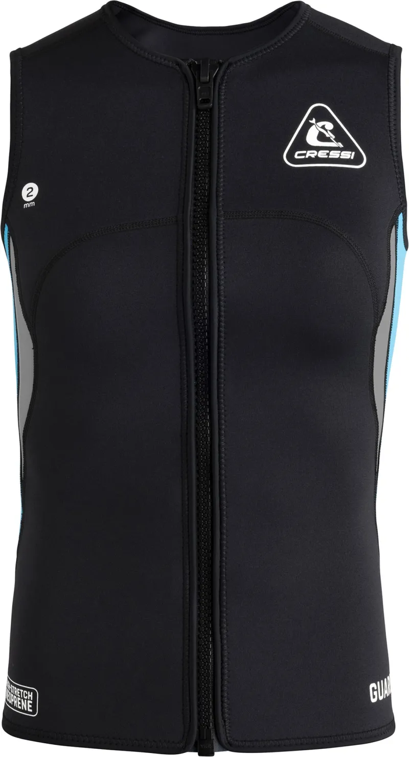 CRESSI LADIES NEOPRENE ZIPPER VEST BLACK/AQUAMARINE - Image 3