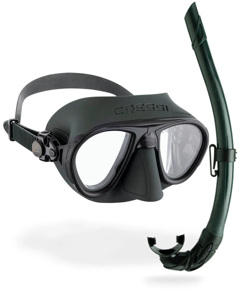 CRESSI CALIBRO FREE DIVE MASK/SNORKEL COMBO SENIOR GREEN