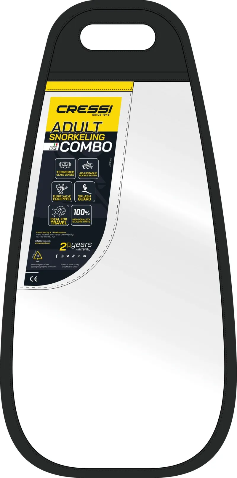 CRESSI CALIBRO FREE DIVE MASK/SNORKEL COMBO SENIOR GREEN - Image 2