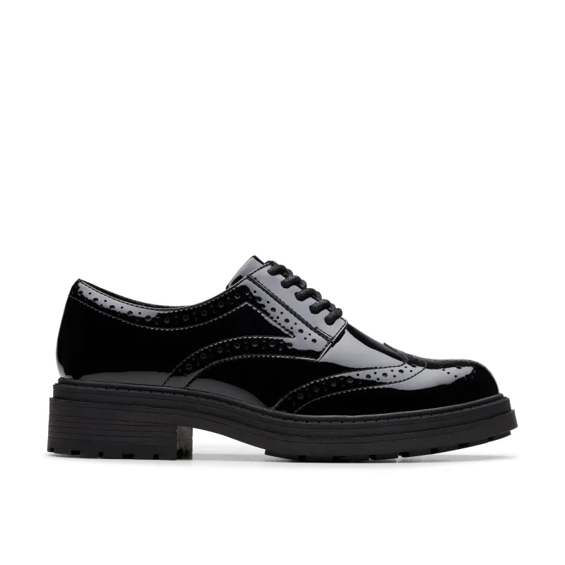 Clarks School Shoe Orinoco 3 Derby Black Patent - Image 2