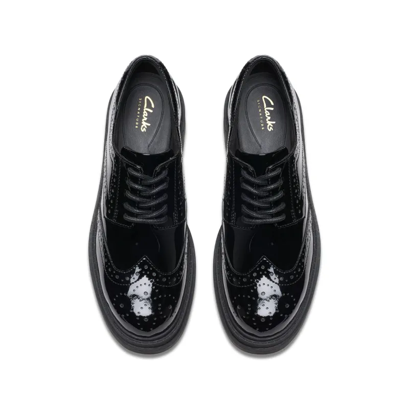 Clarks School Shoe Orinoco 3 Derby Black Patent - Image 3