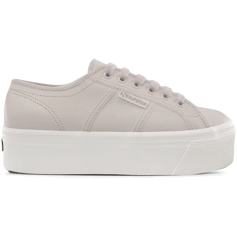 Superga 2790 Tumbled Leather Trainer Pink Almond - Image 2