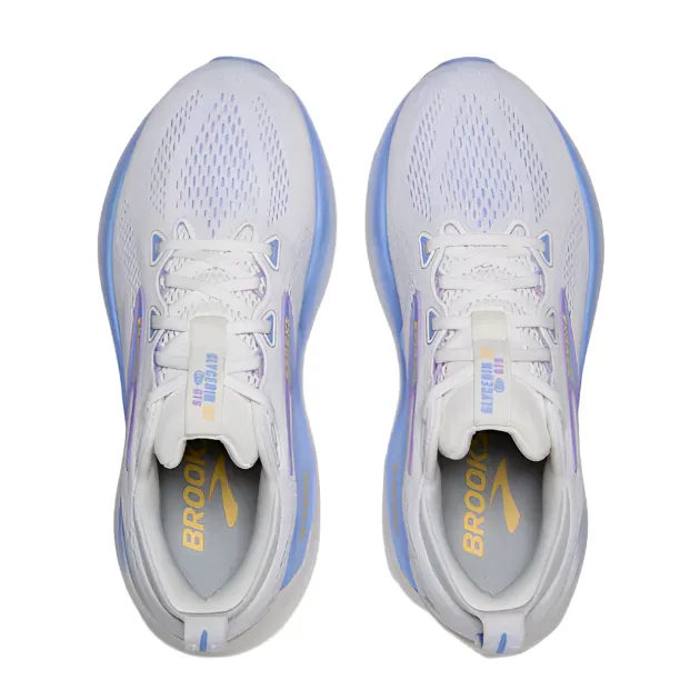 Brooks Womens Trainer Glycerin GTS 22 White/Blue Heron/Apricot - Image 2