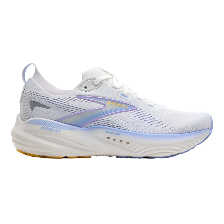 Brooks Womens Trainer Glycerin GTS 22 White/Blue Heron/Apricot - Image 3