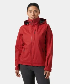 HELLY HANSEN WOMENS CREW HOODED JACKET 2.0 RED
