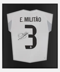 Framed Militao Signed Shirt, Real Madrid Home [Lite]