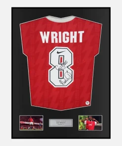 Framed Ian Wright Signed Arsenal Shirt 1994-96 Home [Classic]