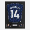 Framed Viktor Gyokeres Signed Arsenal Shirt 2025-26 Away [Classic]