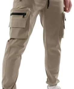 Soulstar Lightweight Mens Cargo Pants - Beige