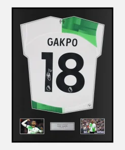 Framed Signed Cody Gakpo Liverpool Shirt 2024-25 Away [Classic]