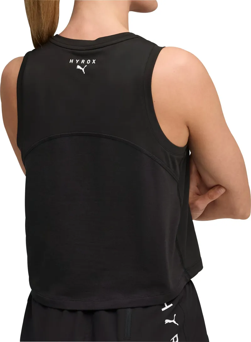 Puma X HYROX Cloudspun ThermoAdapt Womens Training Crop Top - Black - Image 2