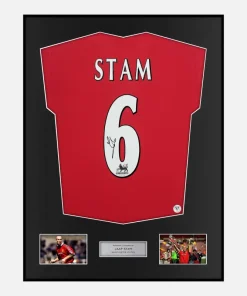 Framed Jaap Stam Signed Manchester United Shirt 1999 Treble [Classic]